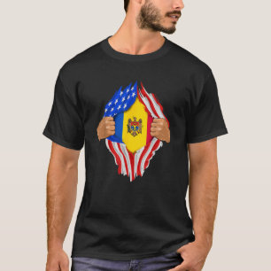 Camiseta Sangre moldava dentro de mí Regalo de bandera de M