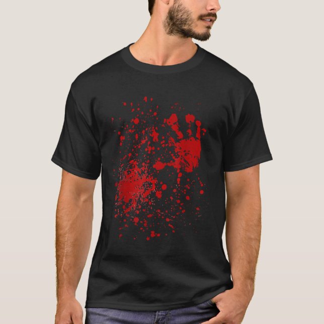 Camiseta Sangre Sangrienta Zombie Discurso de Halloween 432 (Anverso)