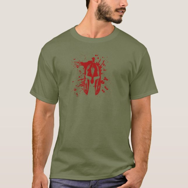 Camiseta Sangre Spartan Casco Estadounidense Espartan Molon (Anverso)