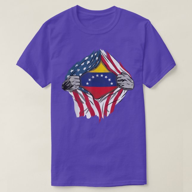 Camiseta Sangre venezolana dentro de mí Bandera de Venezuel (Diseño del anverso)