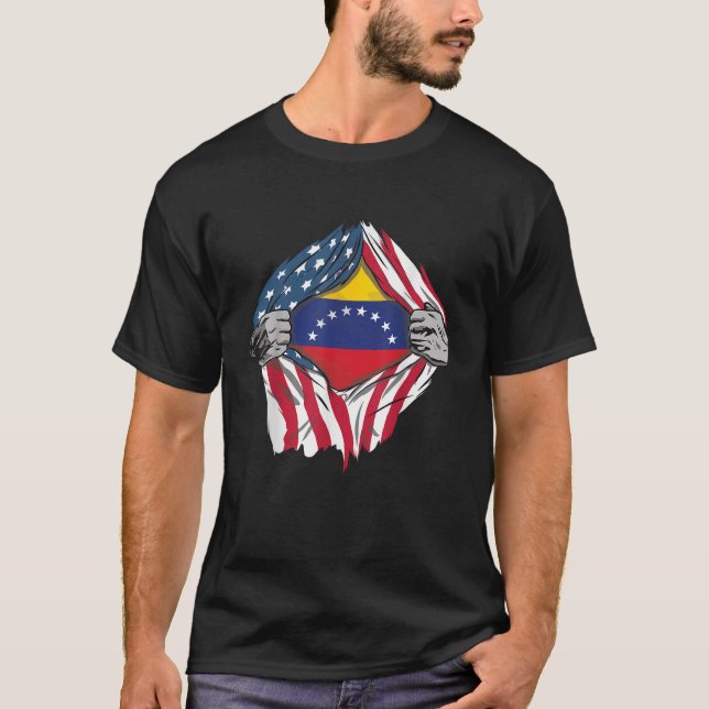 Camiseta Sangre venezolana dentro de mí Bandera de Venezuel (Anverso)