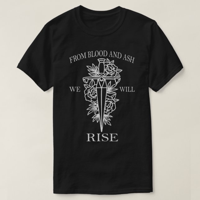Camiseta Sangre y ceniza, de sangre y ceniza nos levantarem (Diseño del anverso)