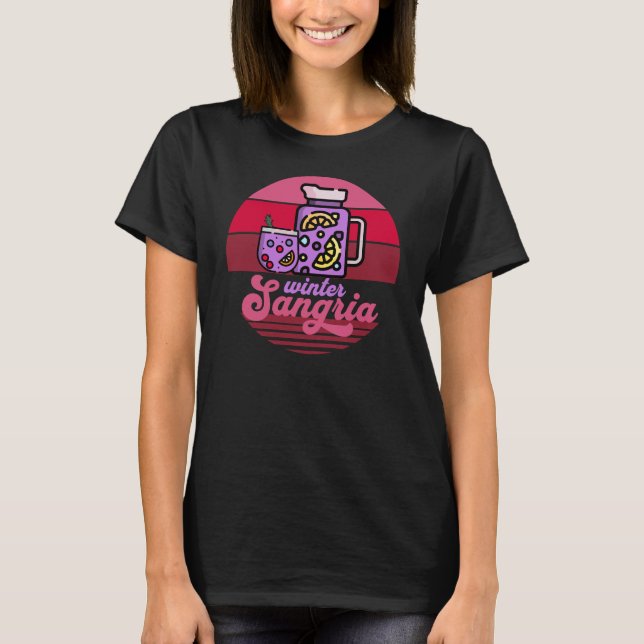 Camiseta Sangria retro Sunset Winter (Anverso)