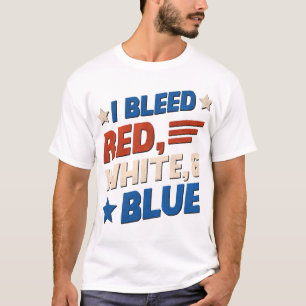 Camiseta Sangro de rojo, blanco y azul.