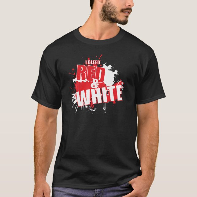 Camiseta Sangro Grunge rojo y blanco (Anverso)