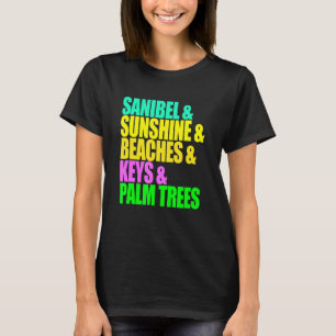 Camiseta Sanibel Florida Playa Palmeras Sunshine Vacati