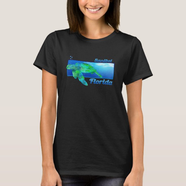 Camiseta Sanibel Florida Turba de mar Natación (Anverso)