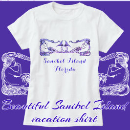 Camiseta Sanibel Island Florida Sirenas Art Decó de Bonito