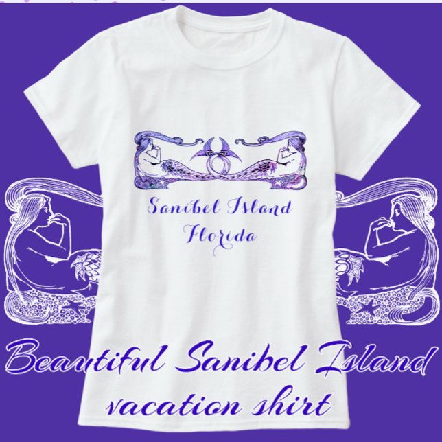 Camiseta Sanibel Island Florida Sirenas Art Decó de Bonito (Subido por el creador)