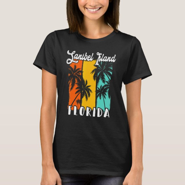 Camiseta Sanibel Island Palm Trees Beach Florida Vacation F (Anverso)