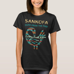 Camiseta Sankofa aprende del pasado pájaro africano negro s