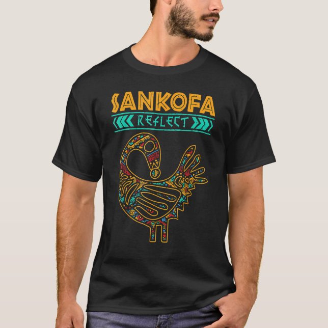 Camiseta Sankofa Historia negra Hombres Orgullo Africano Mu (Anverso)