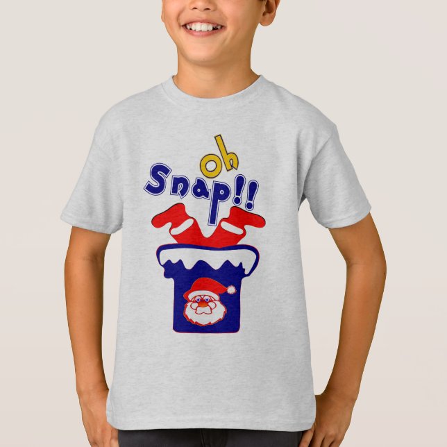 Camiseta ¡🎅! Sanp, Santa Atrapada en un cuello de riñón (Anverso)