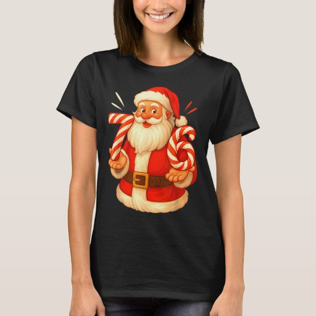 Camiseta Santa 67 Candy Cane Six Seven Santa Claus Funny Ch (Anverso)