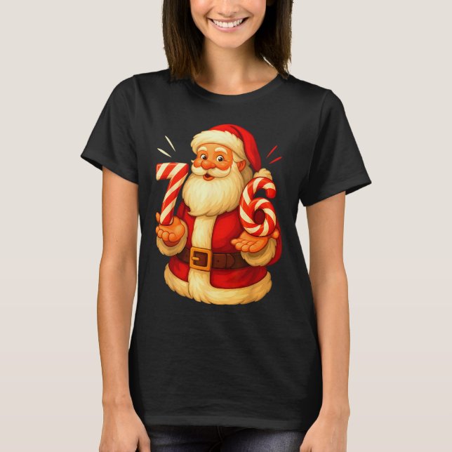 Camiseta Santa 67 Candy Cane Six Seven Santa Claus Funny Ch (Anverso)