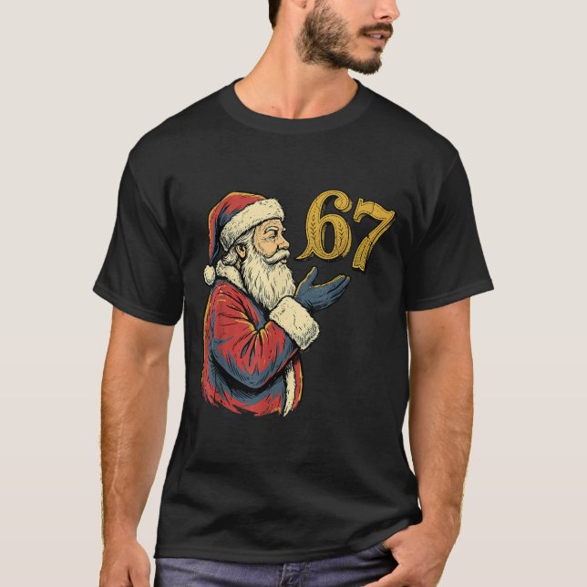 Camiseta Santa 67 Number Funny Christmas Meme Se  (Anverso)