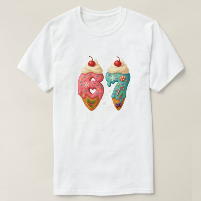 Camiseta Santa 67 SVG PNG Christmas Funny Six Seven Meme Vi (Diseño del anverso)