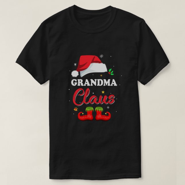 Camiseta Santa Abuela Claus Pareja Familia Pajamas Cristo (Diseño del anverso)