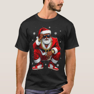 Camiseta Santa afroamericano Navidad Negra Xmas Mujeres