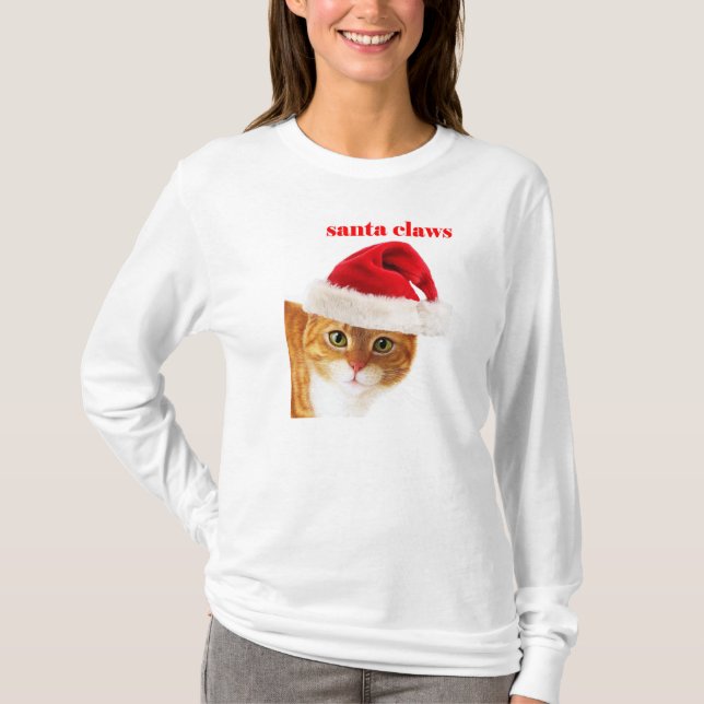 Camiseta Santa agarra el gato (Anverso)