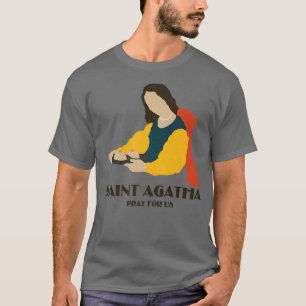 Camiseta Santa Aghatha Cinta de Cáncer de Mama patrona