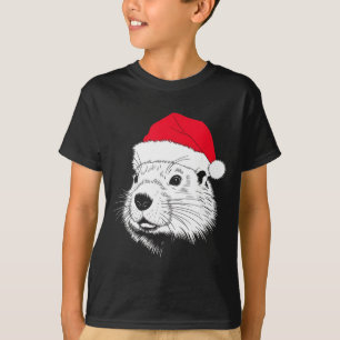Camiseta Santa alegre de la marmota en la Navidad de la mar
