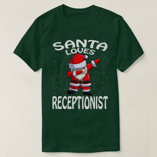 Camiseta Santa Ama A Los Navidades Recepcionistas (Diseño del anverso)