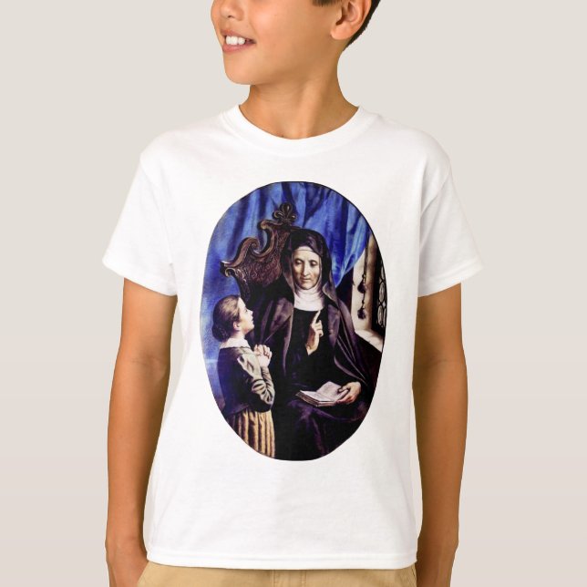 Camiseta Santa Ángela Merici Patrona de los Educadores y  (Anverso)