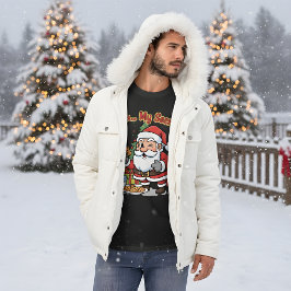 Camiseta Santa atrapado robando galletas divertido cartoon 