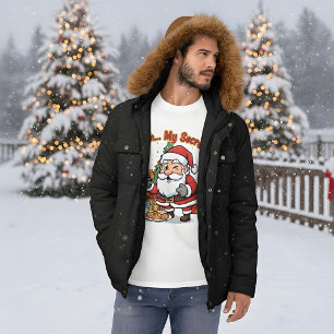 Camiseta Santa atrapado robando galletas divertido cartoon 