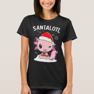 Camiseta Santa Axolotl Amphibian Merry Christman Xmas Day A