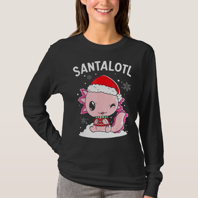 Camiseta Santa Axolotl Amphibian Merry Christman Xmas Day A (Anverso)