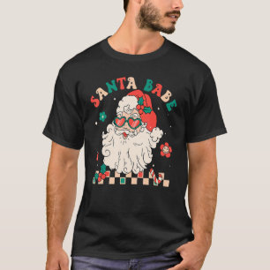 Camiseta Santa Babe Groovy Navidades Retro Navidad Felices 