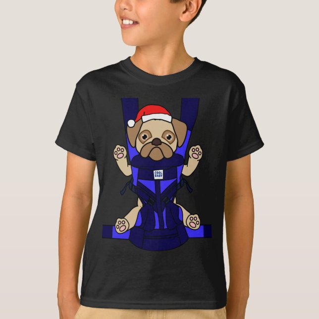 Camiseta Santa Baby Pug Divertido Perro Cute Mamá Papá Navi (Anverso)