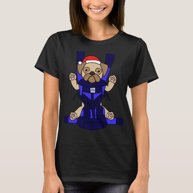 Camiseta Santa Baby Pug Divertido Perro Cute Mamá Papá Navi (Anverso)
