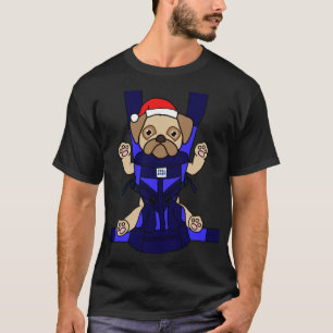 Camiseta Santa Baby Pug Divertido Perro Cute Mamá Papá Navi