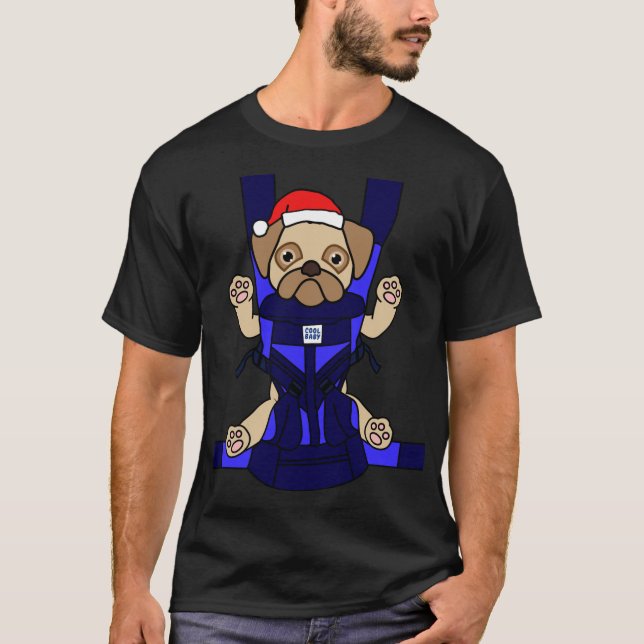 Camiseta Santa Baby Pug Divertido Perro Cute Mamá Papá Navi (Anverso)