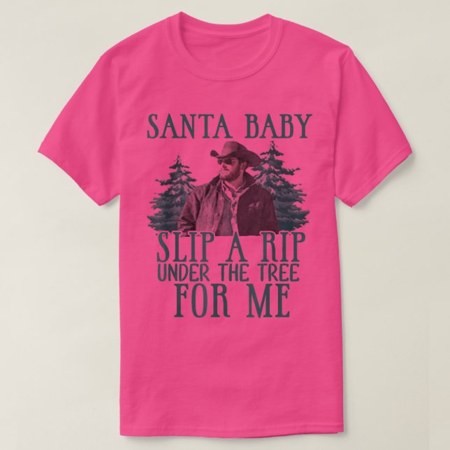 Camiseta santa baby resbaló una costra debajo del árbol par (Diseño del anverso)