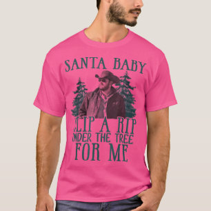 Camiseta santa baby resbaló una costra debajo del árbol par