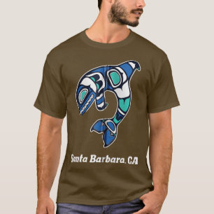 Camiseta Santa Barbara CA Nativo Estadounidense Tribal Orca