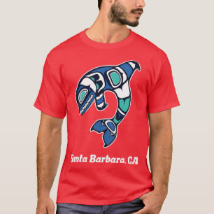 Camiseta Santa Barbara CA Nativo Estadounidense Tribal Orca