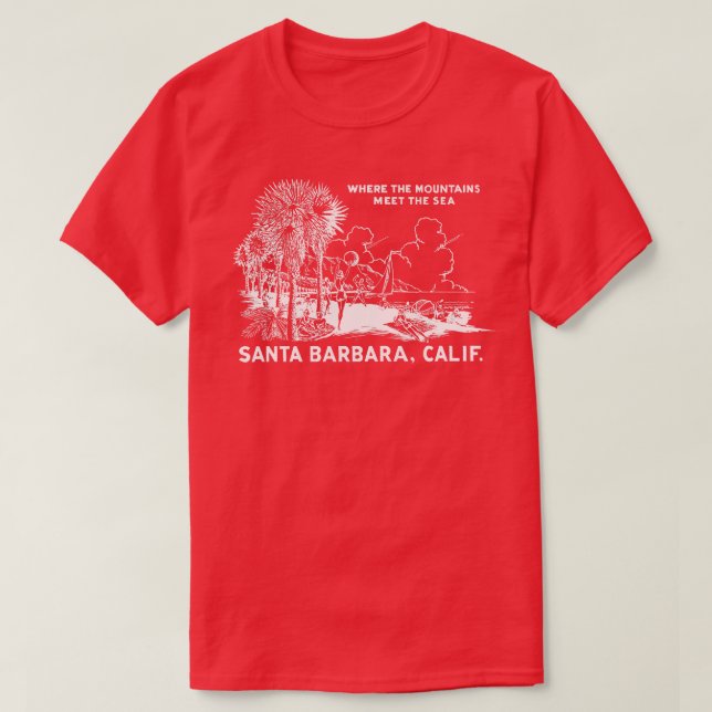 Camiseta Santa Barbara California 1950 (Diseño del anverso)