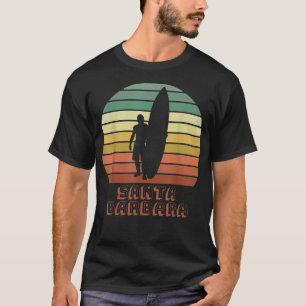 Camiseta Santa Barbara California Beach Surfer Retro Sunset
