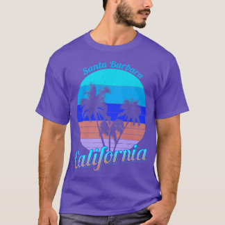 Camiseta Santa Barbara California Retro Palm Trees Beach Su