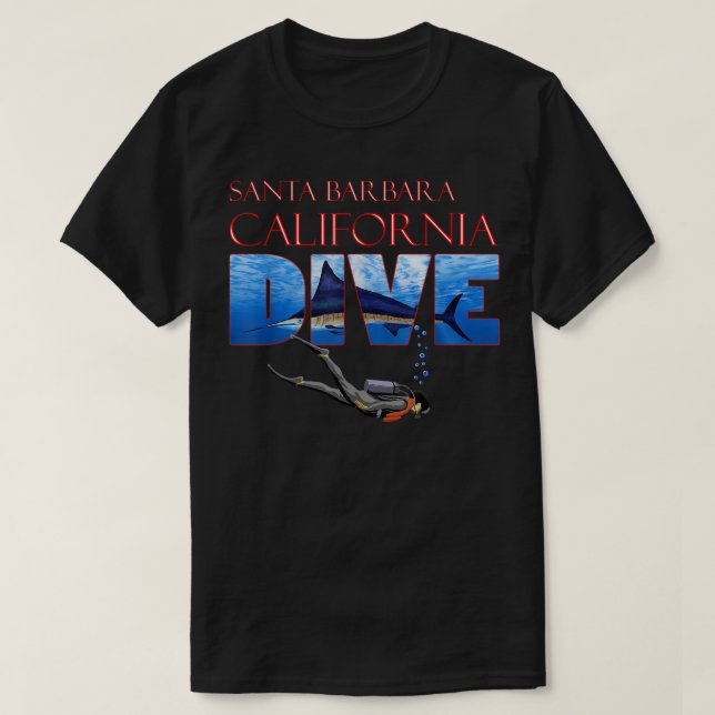 Camiseta Santa Barbara California SCUBA Diver Ocean Snorkel (Diseño del anverso)