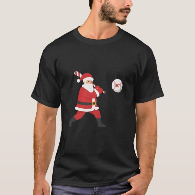 Camiseta Santa Baseball Six Seven Meme Christmas Festive  (Anverso)