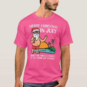 Camiseta Santa Beach Feliz Navidad En Julio Olviden La Comp