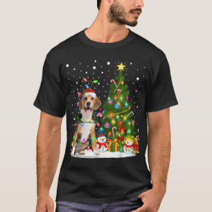 Camiseta Santa Beagle Dog Xmas Tree Light Beagle Christm