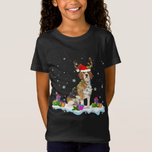 Camiseta Santa Beagle Funny ilumina a Santa Reindeer Dog Lo