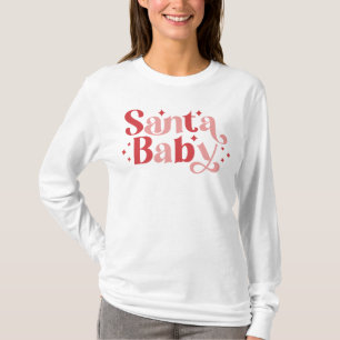 Camiseta Santa Bebé - Navidades retro Tipografía